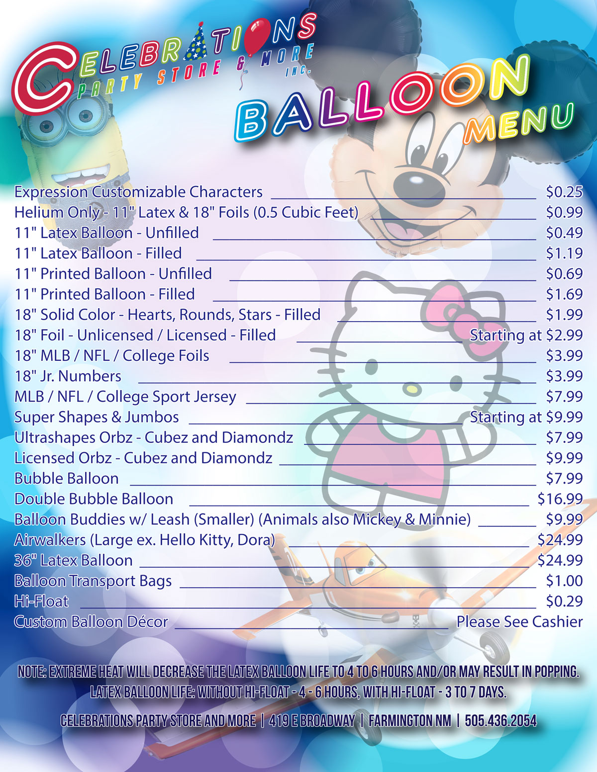 Balloon Menu